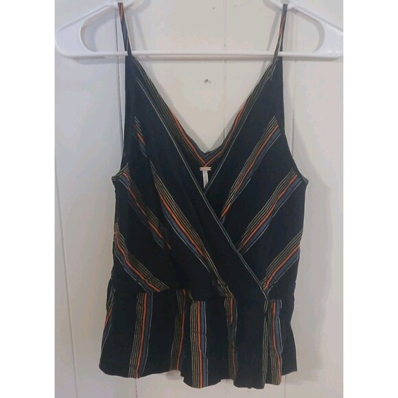 Free People Extra Small Striped  Top  Peplum Camisole Crop Whimsigoth - Picture 2 of 5